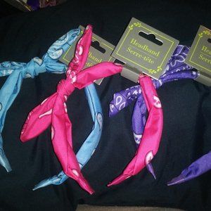 3 set bandana-Head band with bow